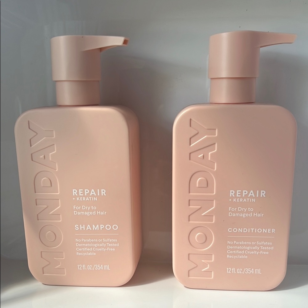 NEW MONDAY Repair + Keratin Shampoo + Conditioner Bundle Women’s Hair Care 12oz